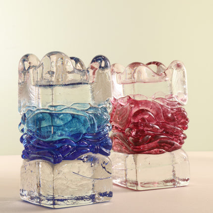 Glass Tealight Holder Blue