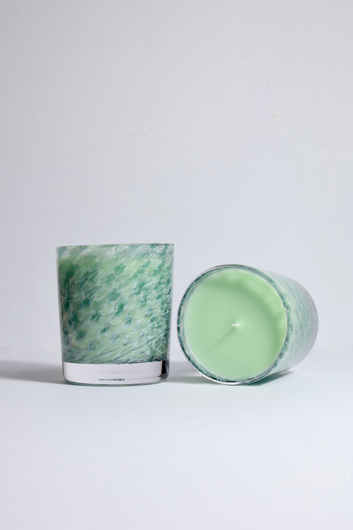 EBORACUM STEWART HEARN HANDBLOWN GLASS CANDLE GREEN