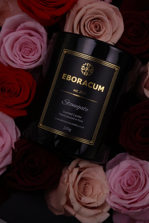hand poured Stonegate Rose and Patchouli Luxury Candle